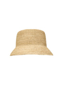 Natural Raffia Wide-Brim Bucket Hat