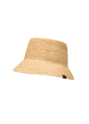 Natural Raffia Wide-Brim Bucket Hat