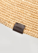 Natural Raffia Wide-Brim Bucket Hat