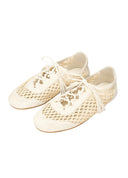 Ivory Tassel Woven Ballet Sneakers