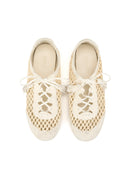 Ivory Tassel Woven Ballet Sneakers