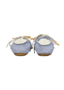 Dusty Blue Embroidered Patchwork Loafers