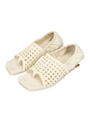 Ivory Open-Weave Square-Toe Flats