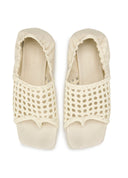 Ivory Open-Weave Square-Toe Flats