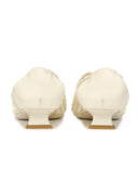 Ivory Open-Weave Square-Toe Flats