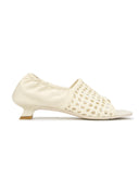 Ivory Open-Weave Square-Toe Flats