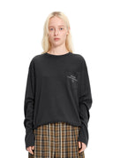 Black Slogan Long-Sleeve Tee