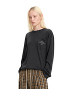 Black Slogan Long-Sleeve Tee