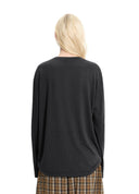 Black Slogan Long-Sleeve Tee