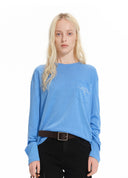 Blue Slogan Long-Sleeve Tee