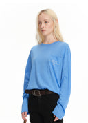 Blue Slogan Long-Sleeve Tee