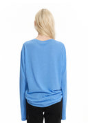Blue Slogan Long-Sleeve Tee