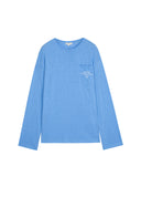 Blue Slogan Long-Sleeve Tee