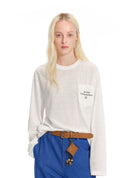White Slogan Long-Sleeve Tee