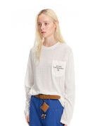 White Slogan Long-Sleeve Tee