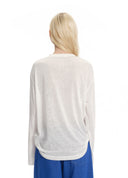 White Slogan Long-Sleeve Tee