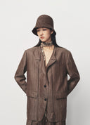 Brown Coffee Woven Bucket Hat