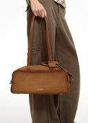 Khaki Suede Bowling Bag
