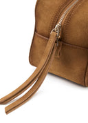 Khaki Suede Bowling Bag