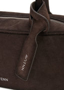 Coffee Brown Suede Bowling Bag