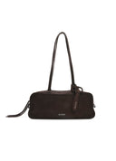 Coffee Brown Suede Bowling Bag