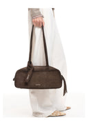Grey Suede Bowling Bag