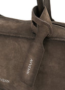 Grey Suede Bowling Bag