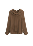 Draped Silk Tie-Neck Blouse