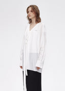 Floral-Detail Draped Blouse