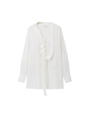 Floral-Detail Draped Blouse