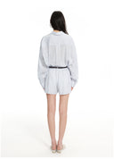 Nautical stripe bubble shorts set