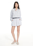 Nautical stripe bubble shorts set