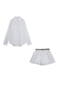 Nautical stripe bubble shorts set