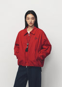 Red Little Bamboo Horse Airy Cropped Jacket