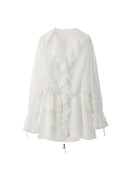 Romantic Boho Ruffle Hem Adjustable Waist Dress