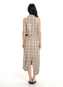 Plaid asymmetric bubble dress