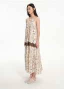 Resort Lace Panel Printed Maxi Dress