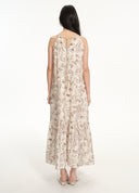 Resort Lace Panel Printed Maxi Dress