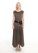 Asymmetric hem layered dress