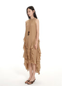 Ruffle Halter Tiered Dress