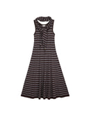 Striped U-Neck Knit Maxi Dress