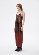V-Neck Sequin Satin Slip Dress