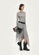 Grey Asymmetric Knit Dress