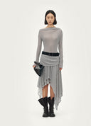 Grey Asymmetric Knit Dress