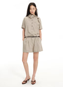 Pinstripe draped romper