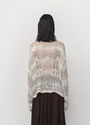 Gradient Irregular Openwork Knit Pullover