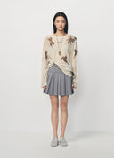 Off White Floral Knit Pullover