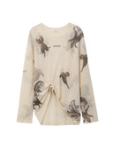 Off White Floral Knit Pullover