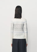 Printed Ultra Lightweight White Wool Sweater