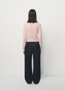 Pink Little Bamboo Horse Knit Cropped Cardigan